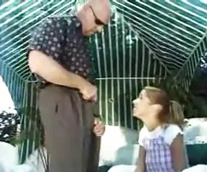 Cute teen with an older man
