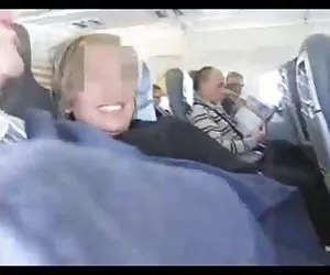Spanish couple crazy handjob in a plane (amazing)