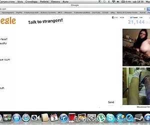 Omegle. Canadian slut with huge tits fucks her husband