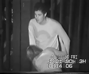 Security footage of one night stand round back of UK club